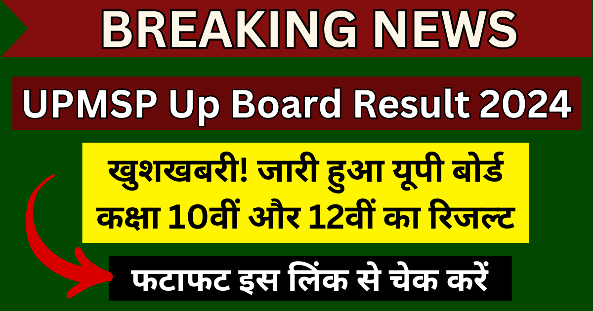 UPMSP Up Board Result 2024 Check Online