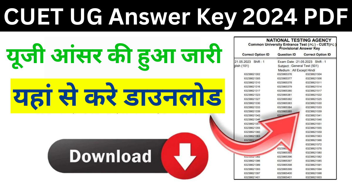 CUET UG Answer Key 2024 PDF Download