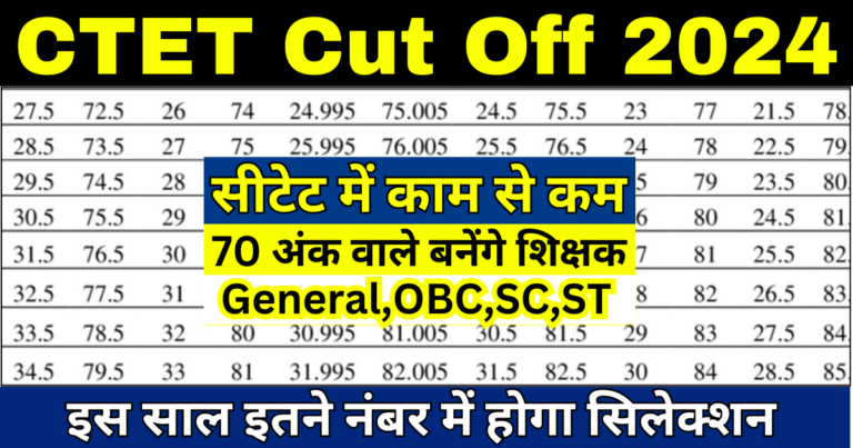 CTET Cut Off 2024 Category Wise