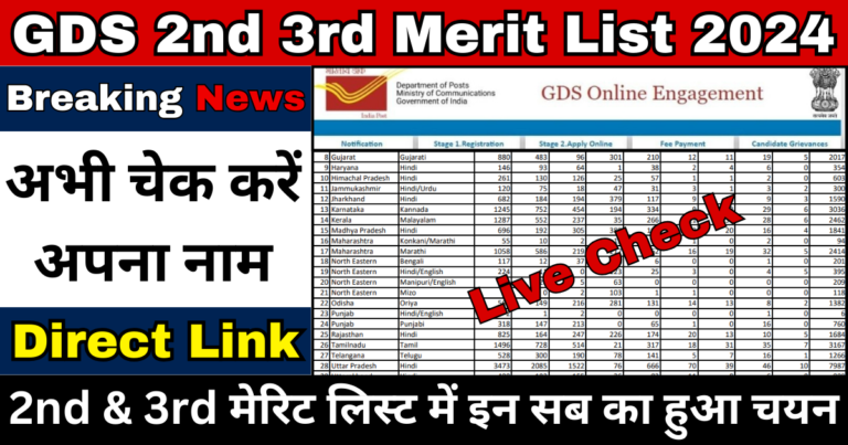 GDS 2nd 3rd Merit List 2024