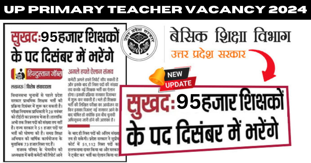 UP Primary Teacher Vacancy 2024 Notification Release Date