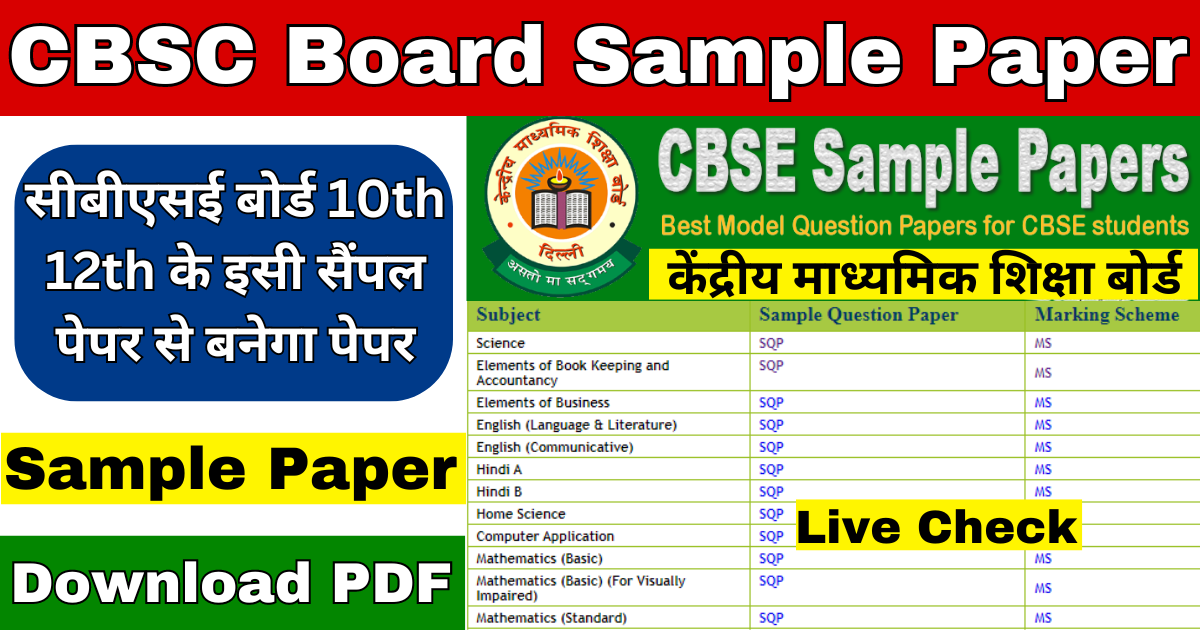 CBSC Board Sample Paper 2025