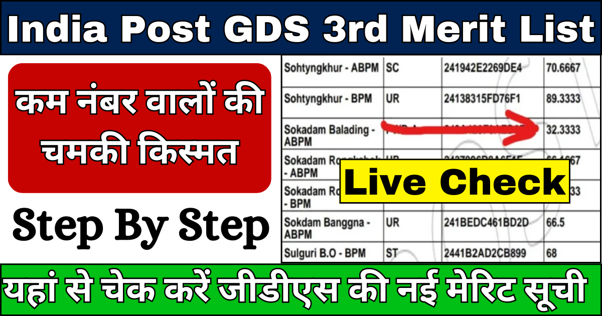 India Post GDS 3rd Merit List Out