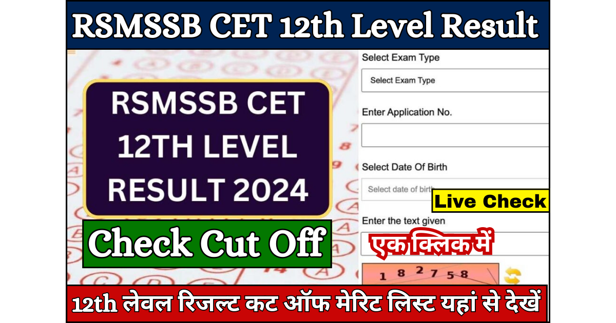 RSMSSB CET 12th Level Result 2024