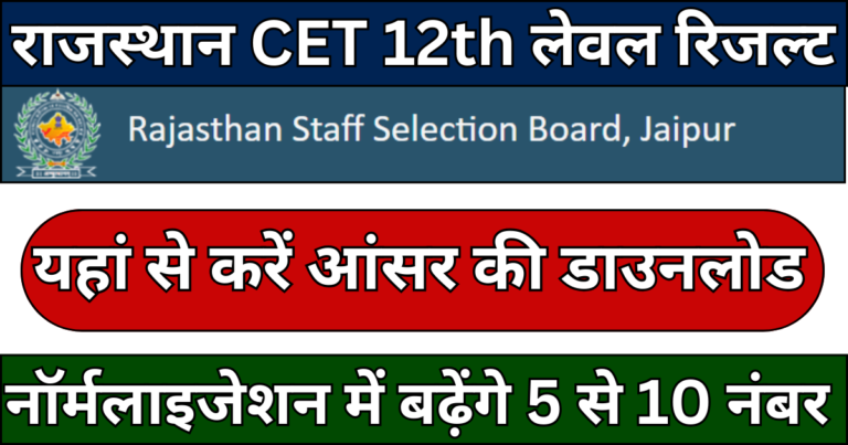 Rajasthan CET Result Normlisation 2024