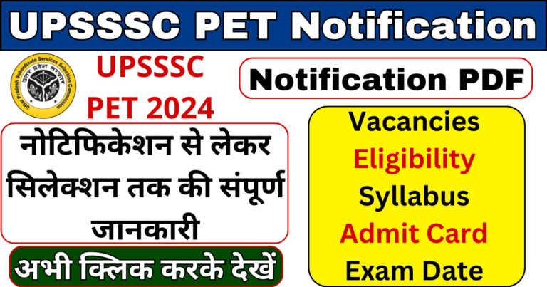 UPSSSC PET Notification 2024