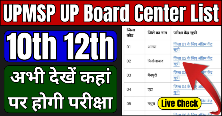 UPMSP UP Board Center List