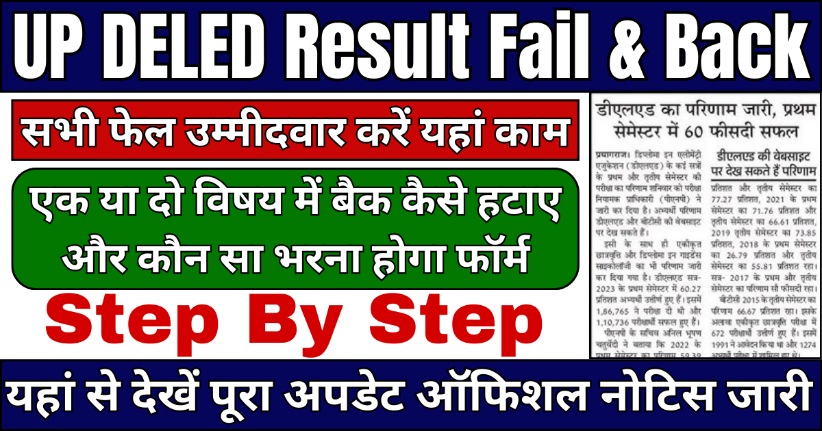 UP DELED Result Fail & Back